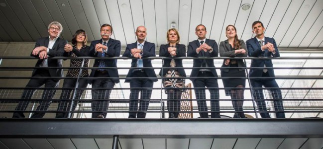 De gauche à droite : Bernard ESTIENNE, Véronique LARA, Pascal RABAULT, Regis LUCAS, Brigitte GALLET, Cyril LAUGIER, Camille LE ROUX LARSABAL et Anthony HILLION