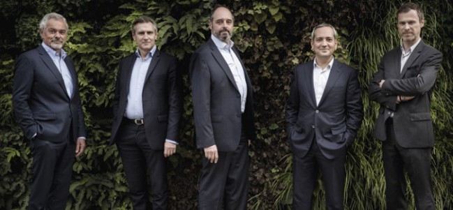 De gauche à droite : Roland de Farcy, Cyrille Leclerc, Éric Lesieur, Sébastien Raffray et Frédéric Jannin